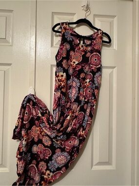 art class Black Floral Paisley Kids Maxi Dress